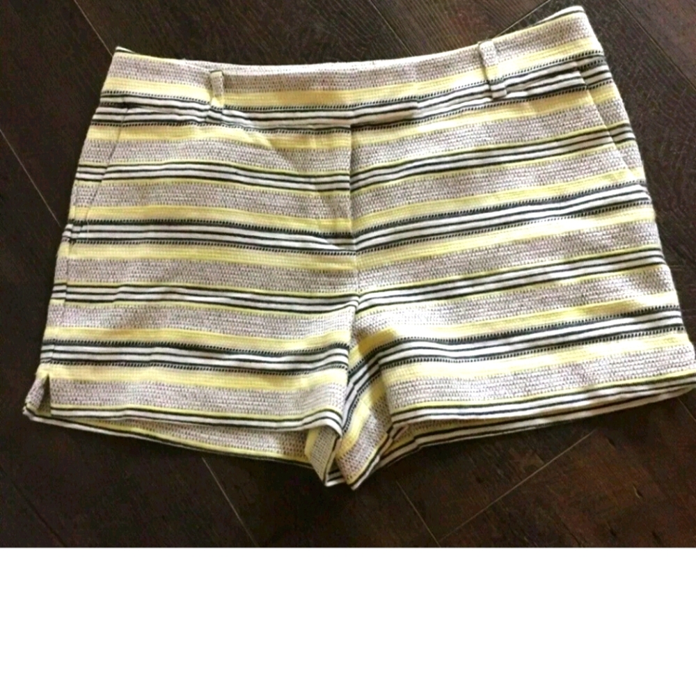Black, yellow, gray stripped shorts. Size 10